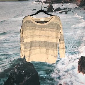 Long sleeve cream shirt with grey detail